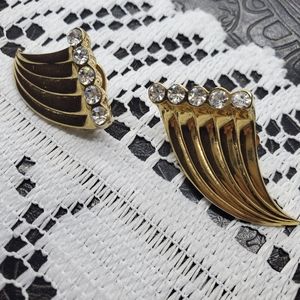 Vintage Nina Ricci gold tone & rhinestone …